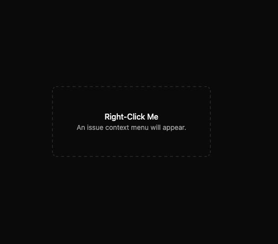 Issue Context Menu preview