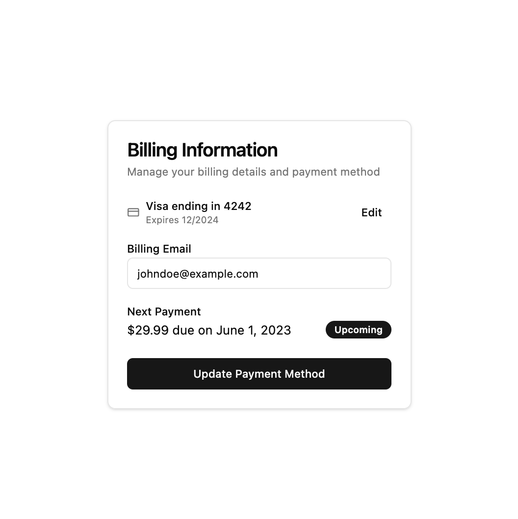 Login Card preview