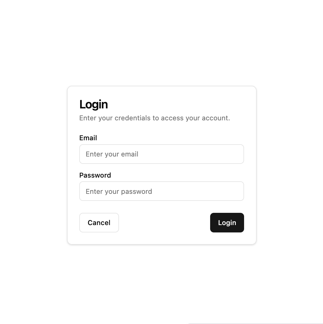 Login Card preview