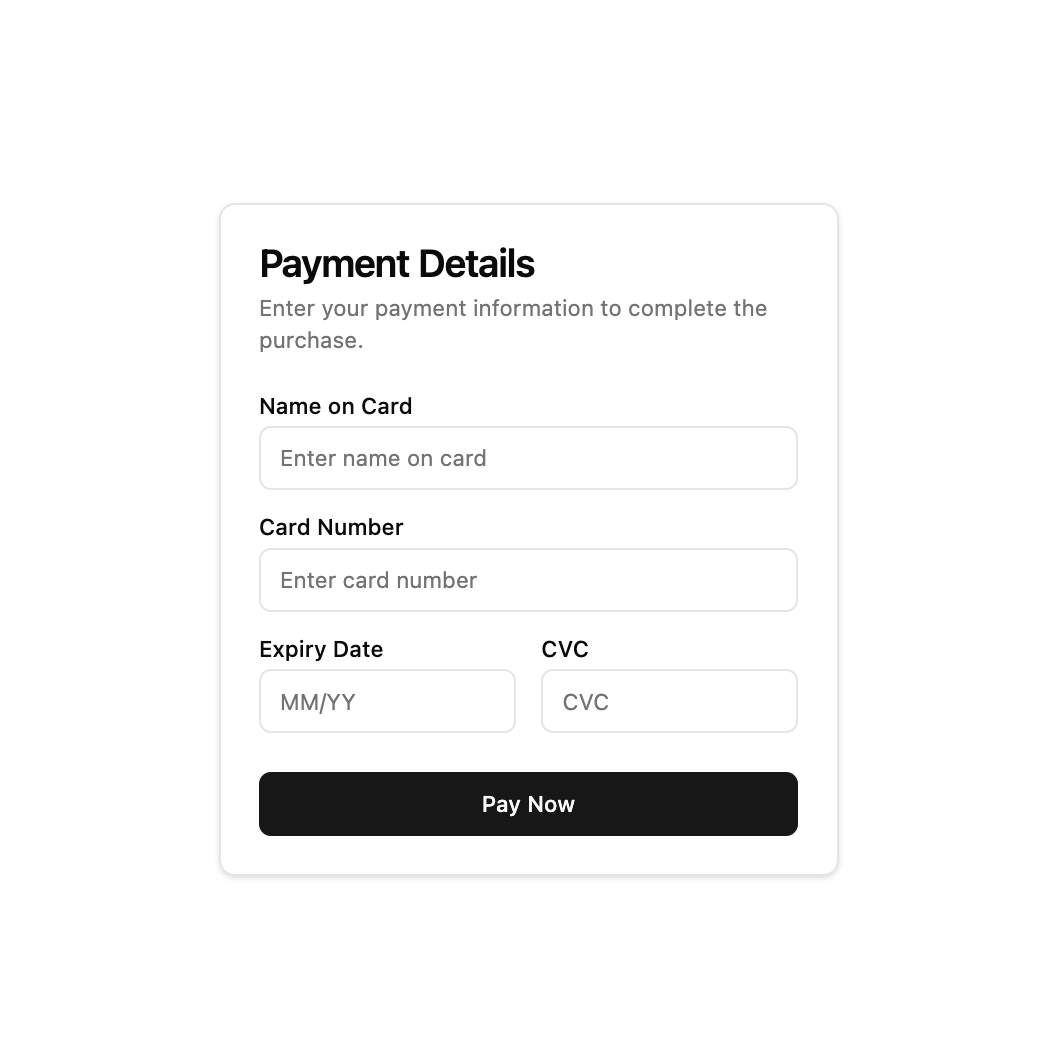 Login Card preview