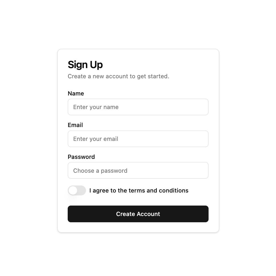 Login Card preview