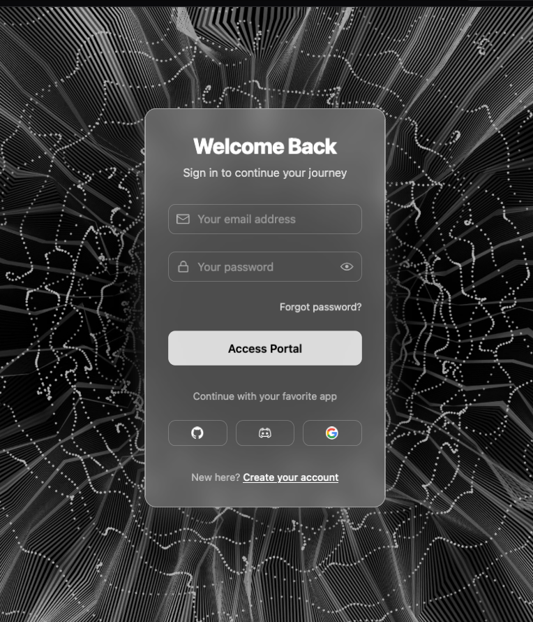 Login inifinity preview