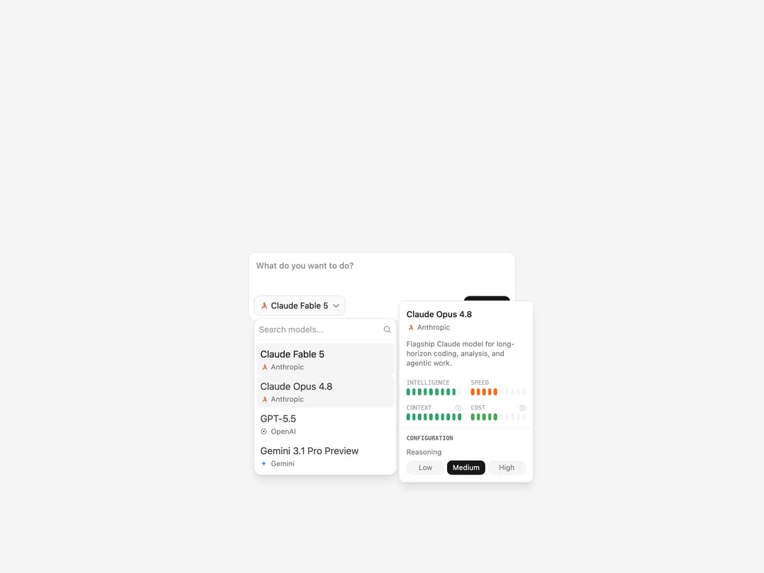Model Selector Prompt preview