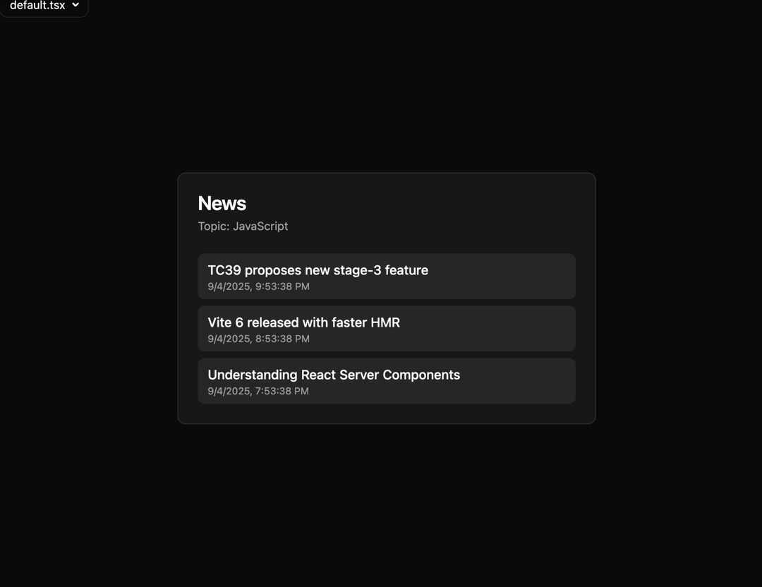 News Search preview