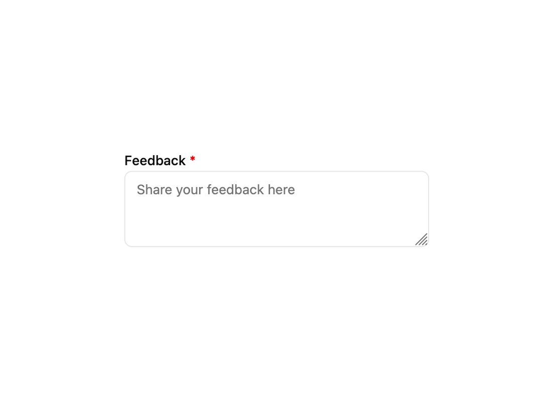 Required Textarea preview