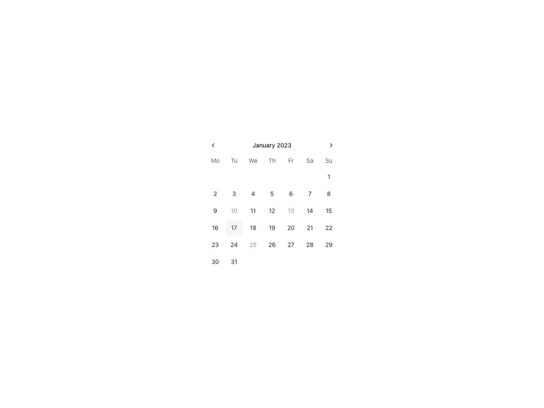 Reshaped Calendar preview
