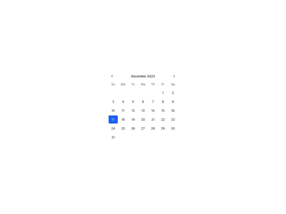 Reshaped Calendar preview