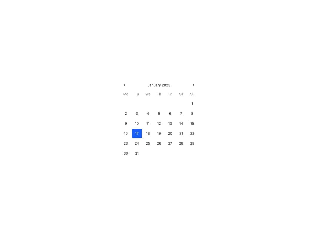 Reshaped Calendar preview