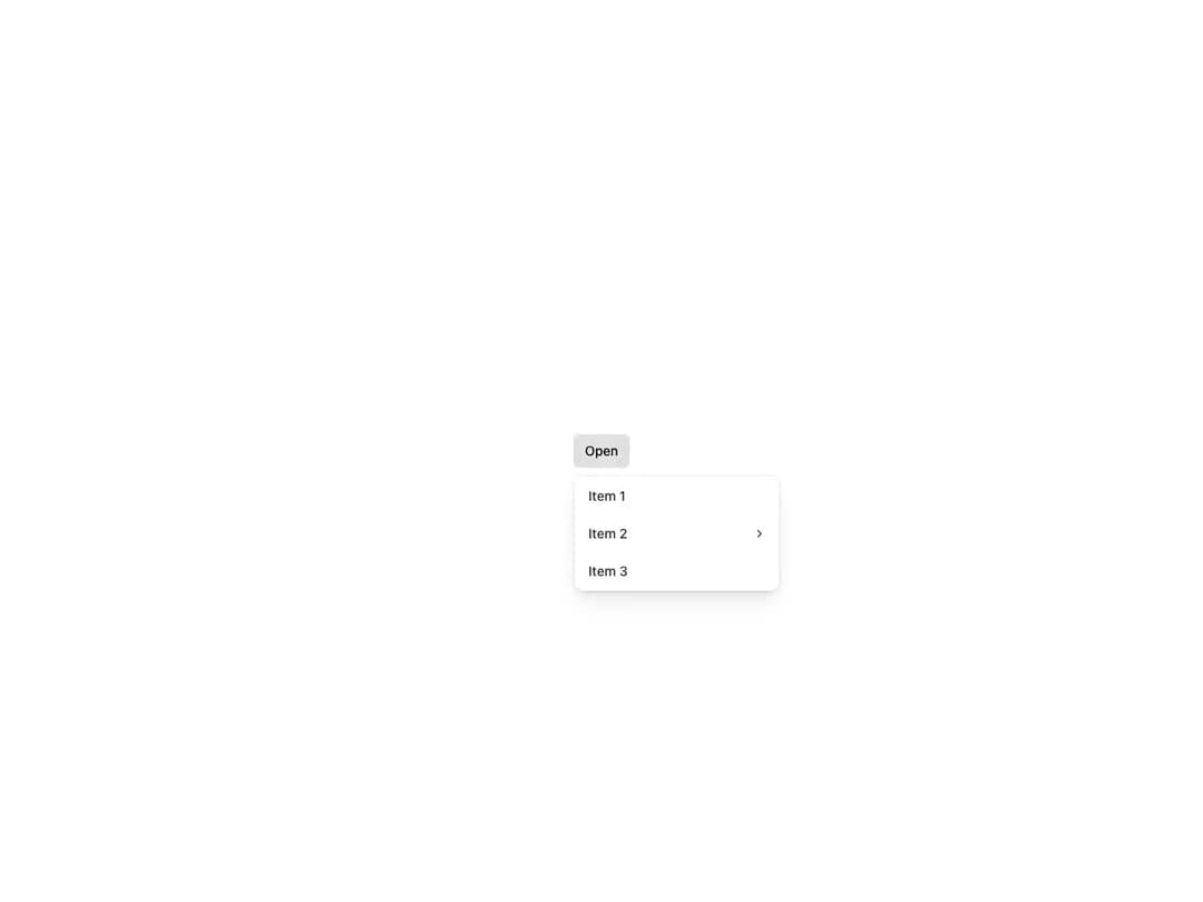 Reshaped Dropdown menu preview