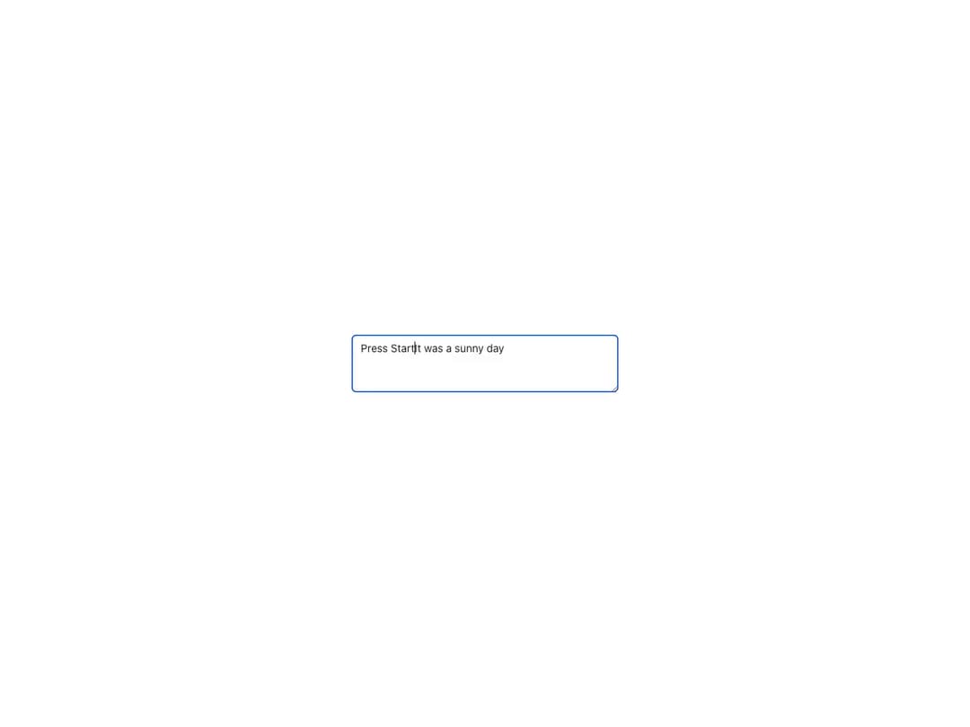 Reshaped Text area preview