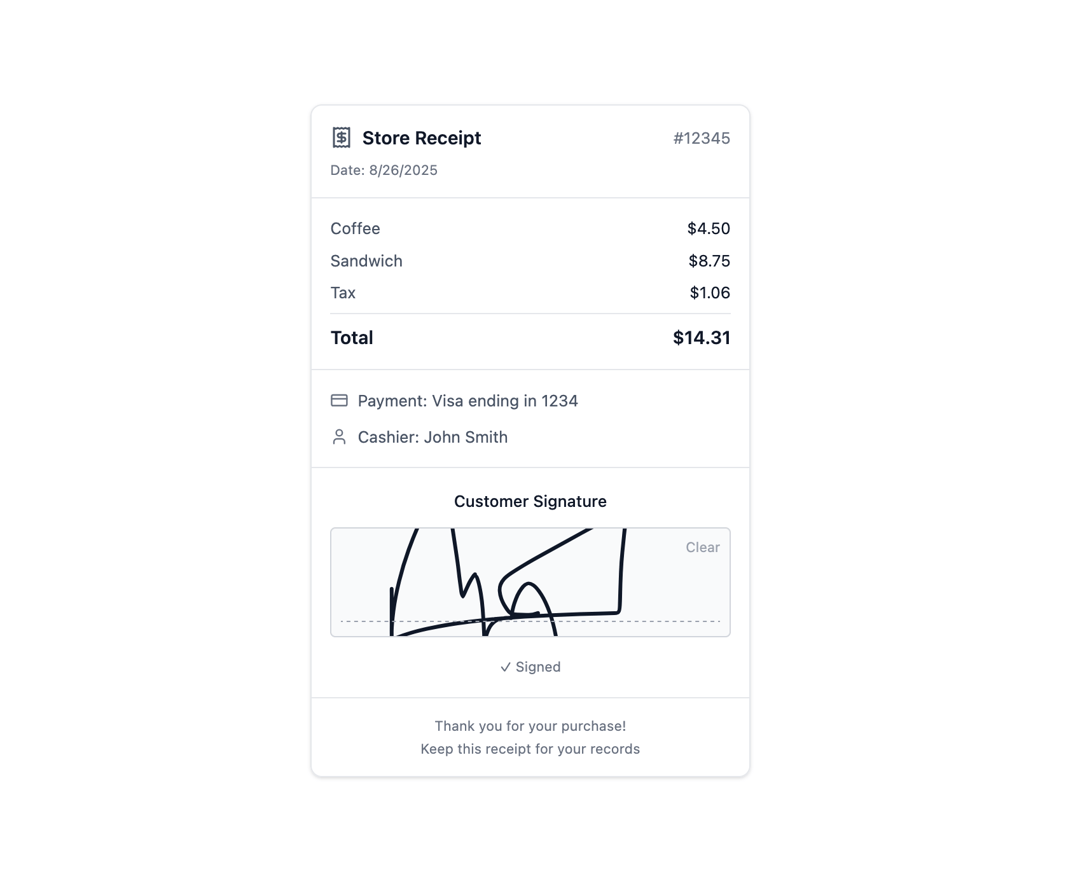Signature Pad preview