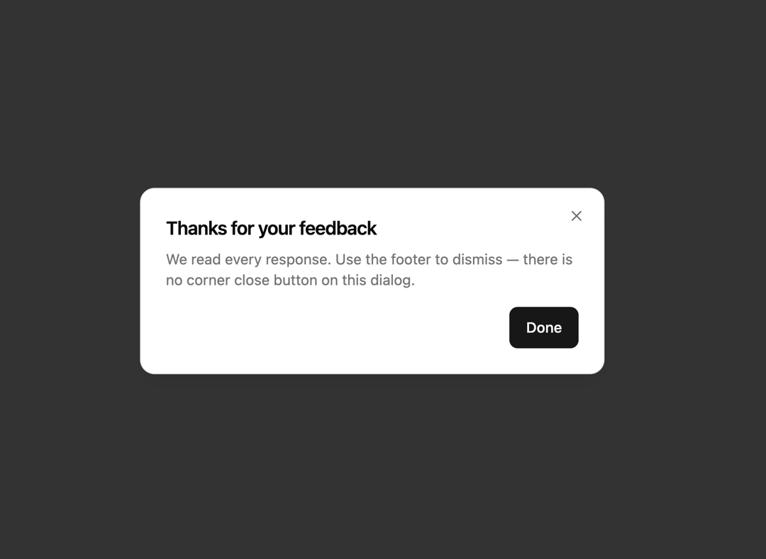 The Dialog preview