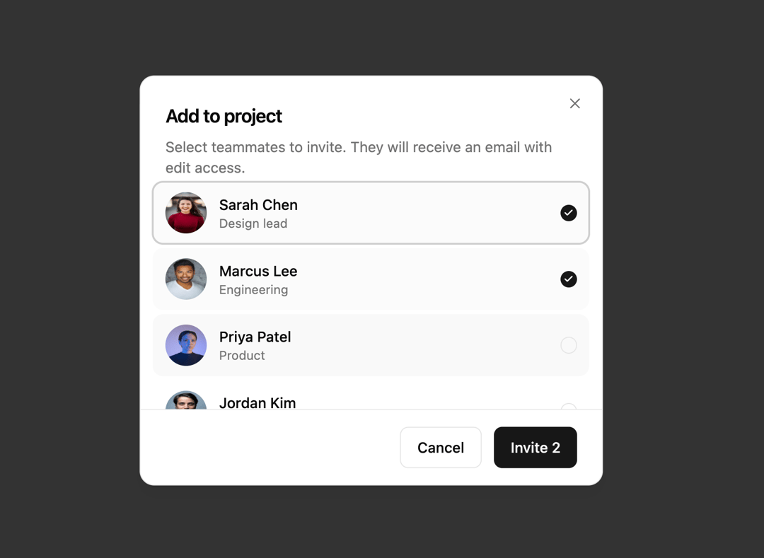 The Dialog preview