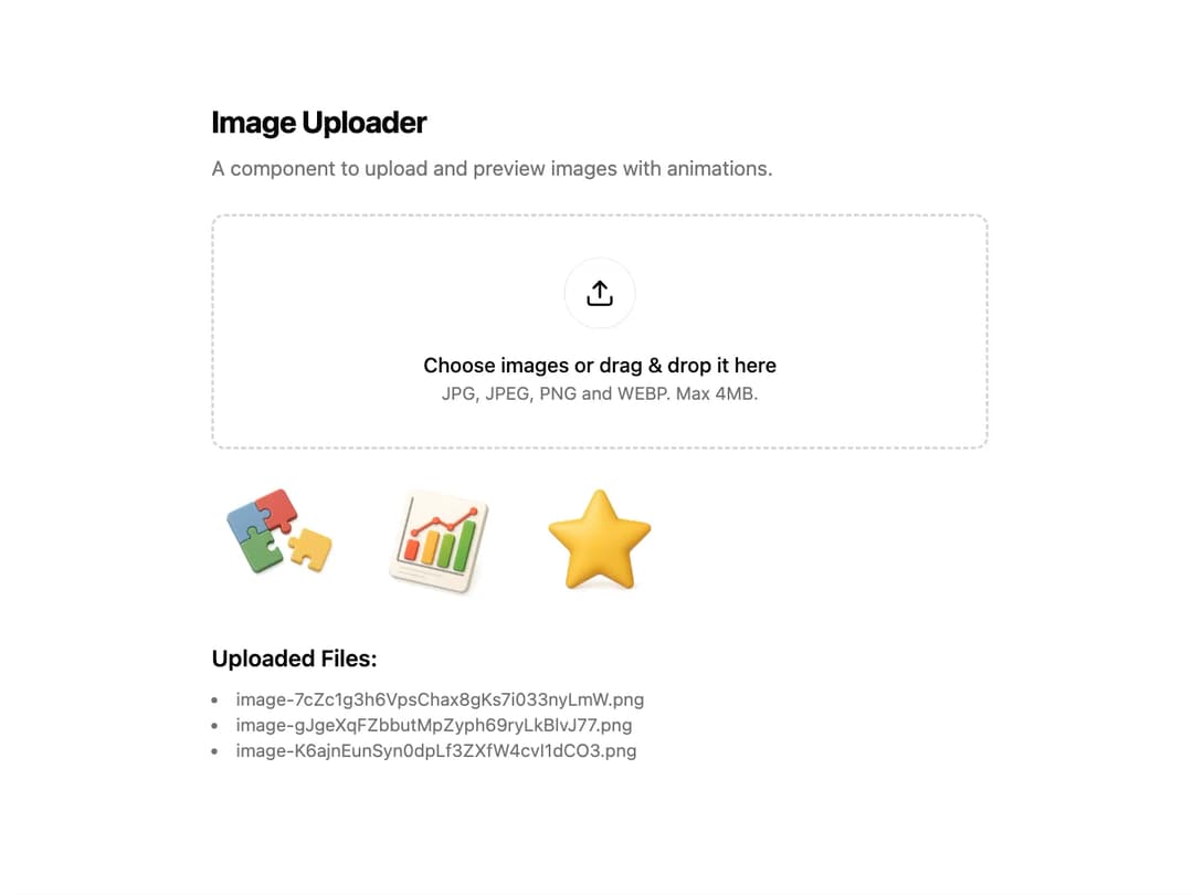 Image Uploader preview