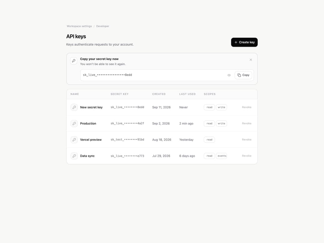 API Key Manager preview