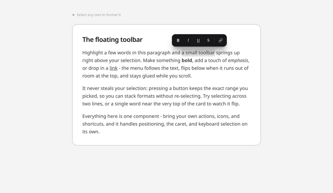 Selection Bubble Menu preview