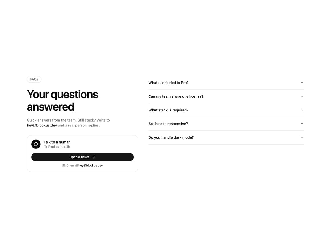 Two-Column FAQ preview