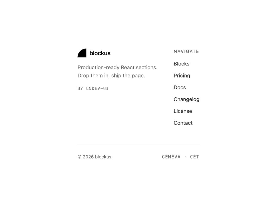 Minimal Two-Column Footer preview