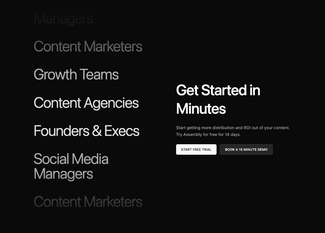 CTA with Text Marquee preview