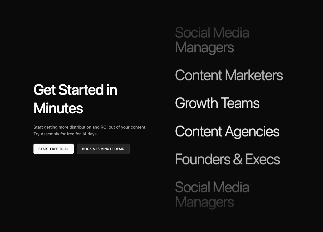 CTA with Text Marquee preview