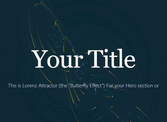 Hero page Lorenz Attractor animation preview