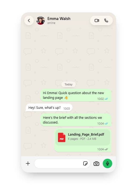 Animated WhatsApp Chat preview