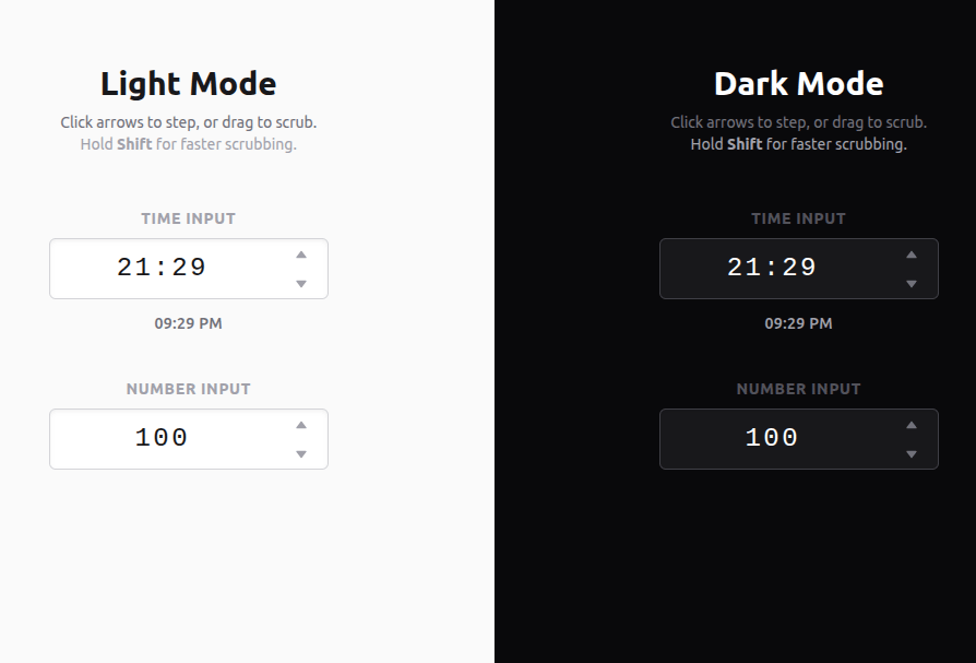 Scrubbable Inputs preview