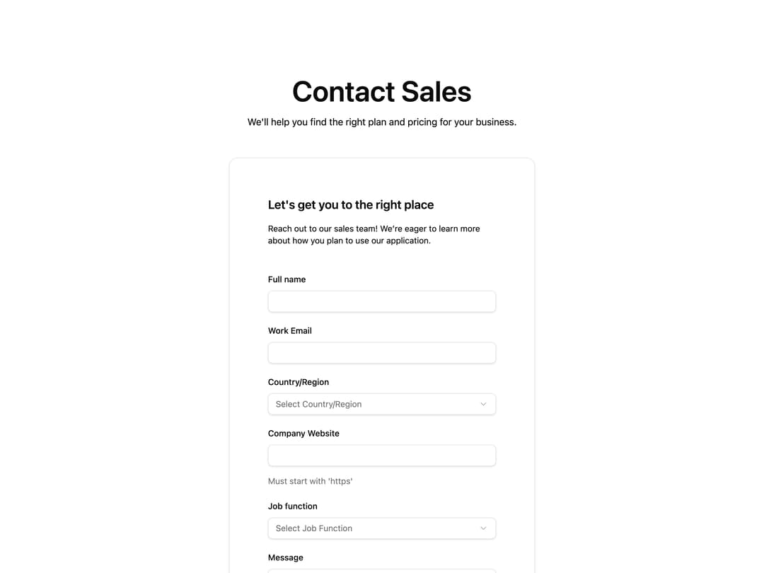 Contact Form preview