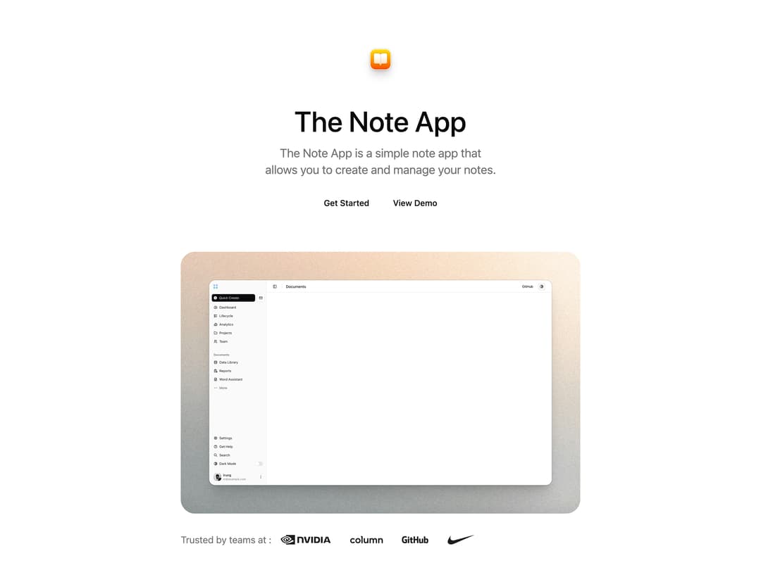 Hero Section Note preview