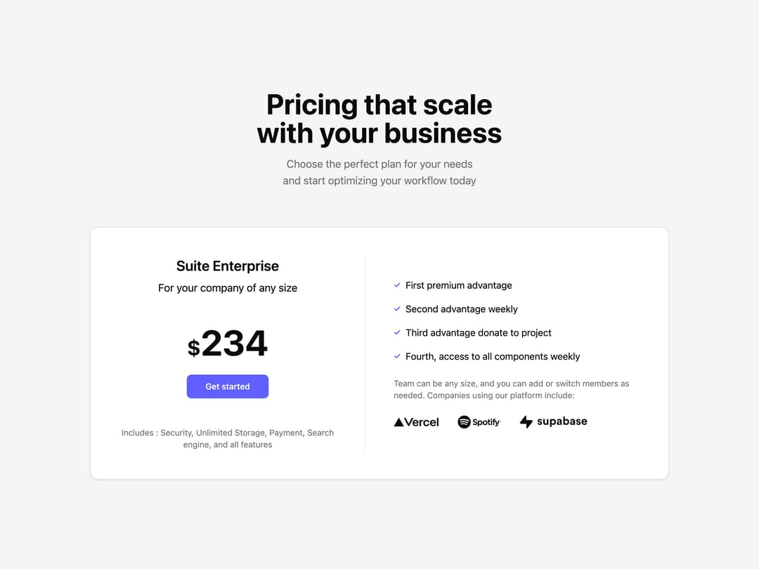 Enterprise Pricing Section preview