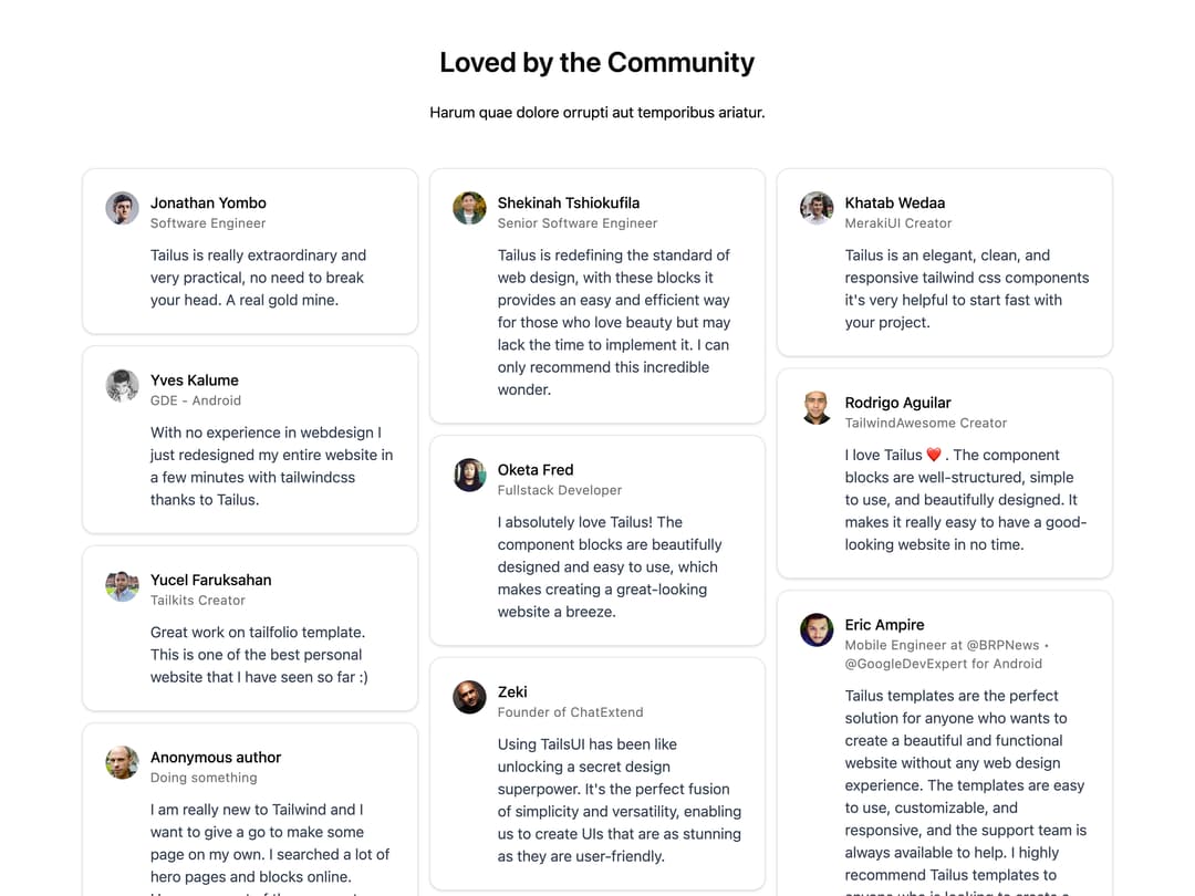 Testimonials Wall of Love preview