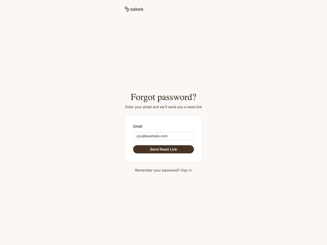 Forgot Password Page preview