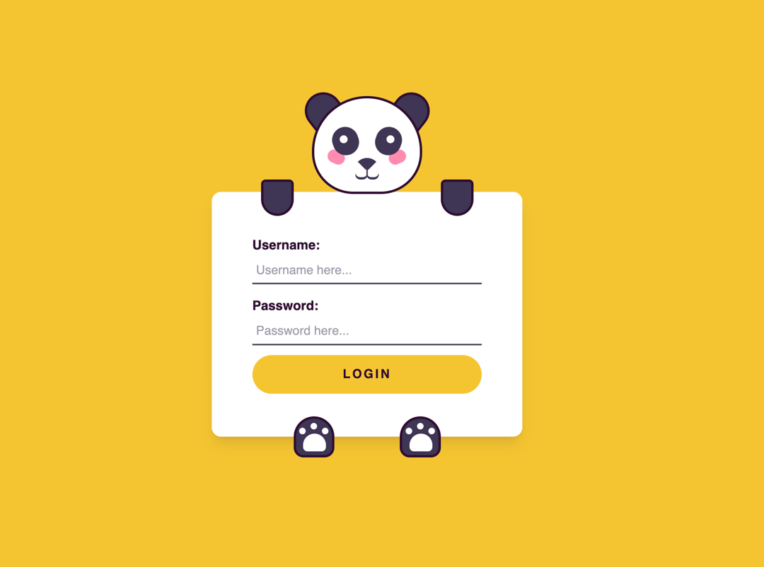 Panda Login Form preview