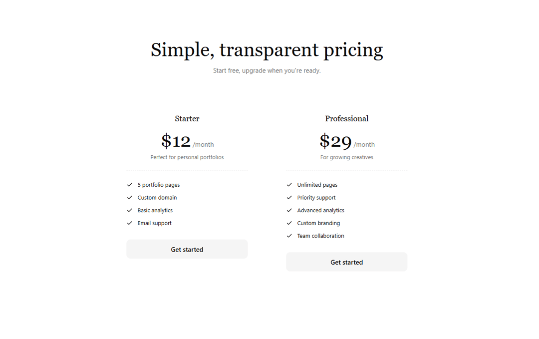 transparent pricing preview