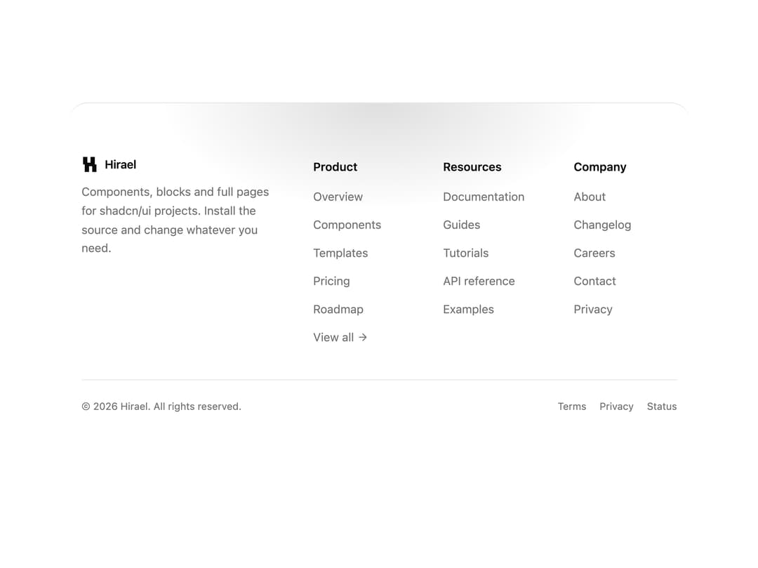 Rounded Top Footer preview