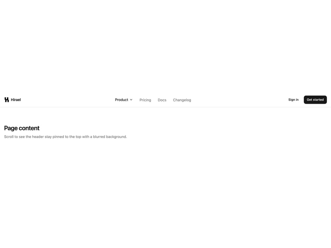 Sticky Blur Header preview