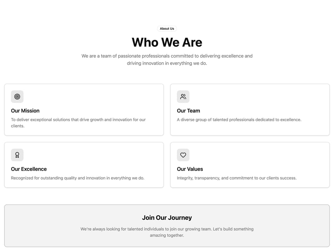 About Us Section preview