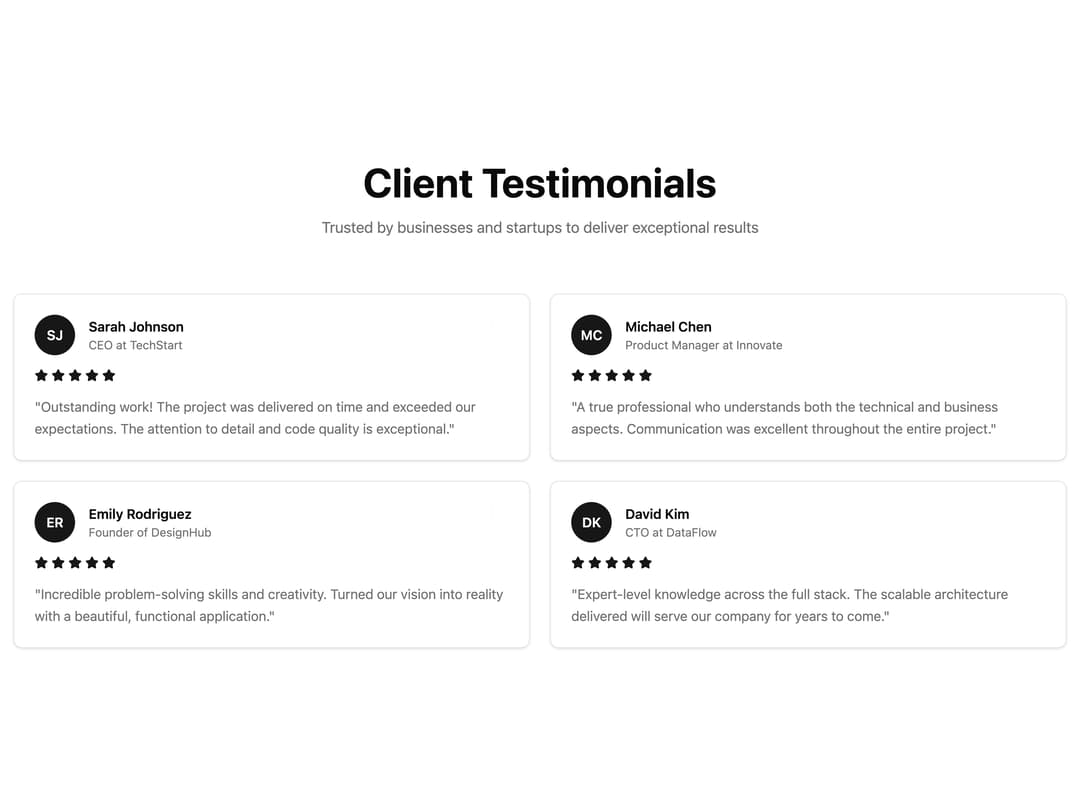 Testimonials Block preview
