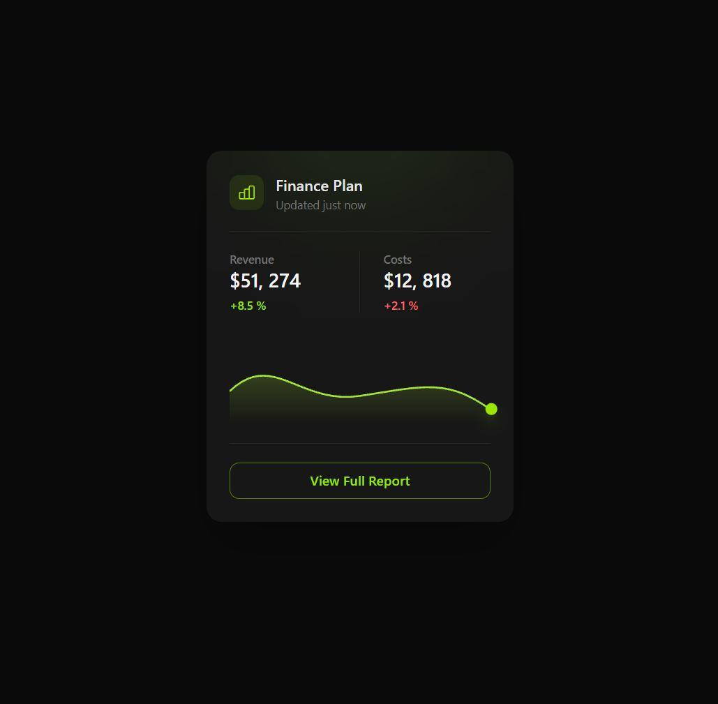 Finance Card preview
