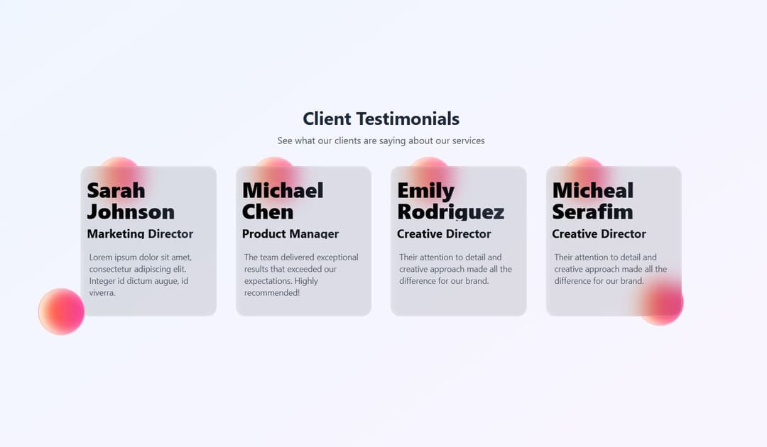 Glassmorphic Testimonials Card preview