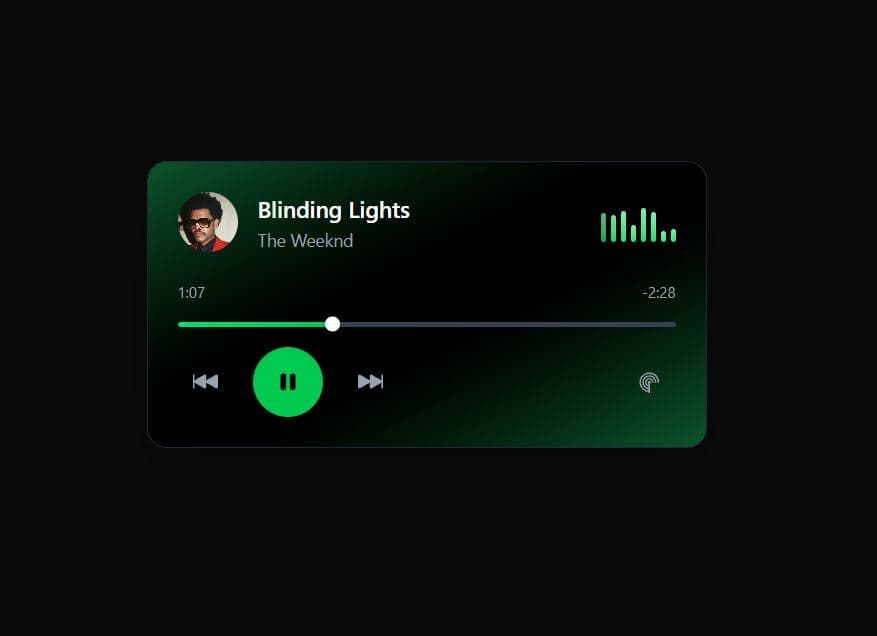 Spotify-Style Music Player Component preview