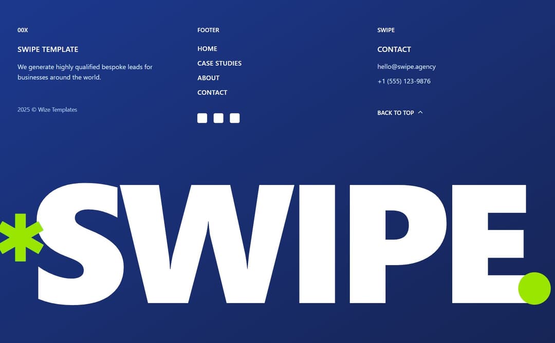 Swipe Footer Component preview