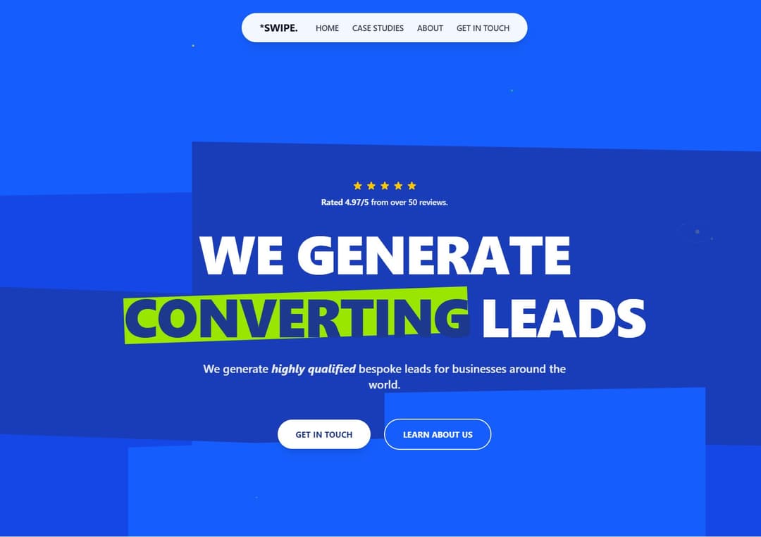 Swipe Lead Generation Hero Section preview