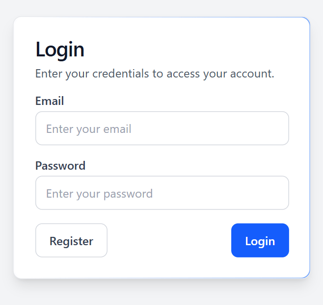 User authentication card preview