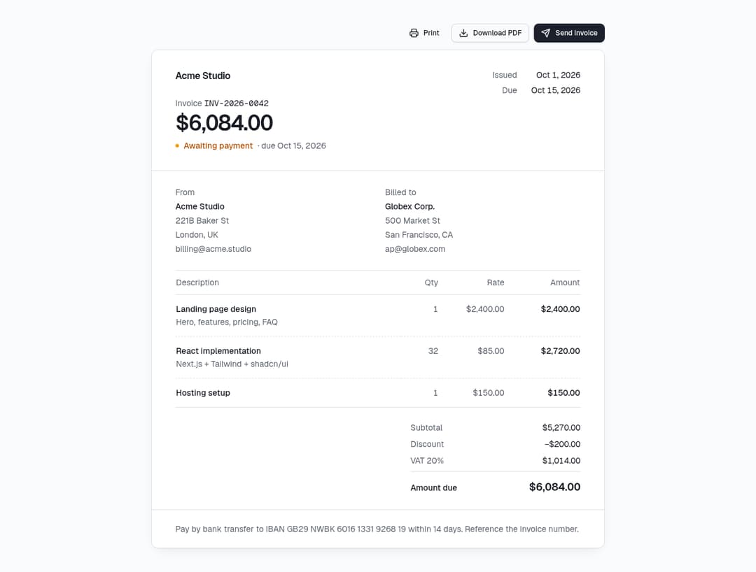Invoice Preview preview