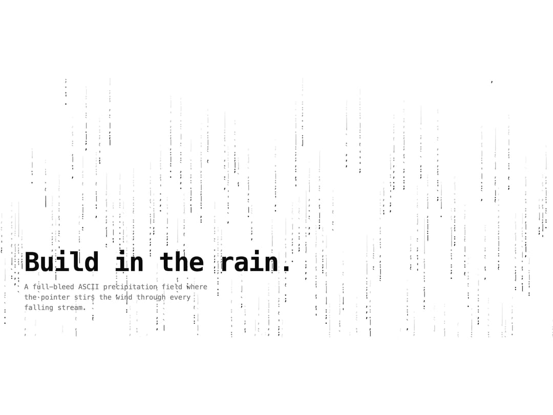 Hero ASCII Rainfall preview
