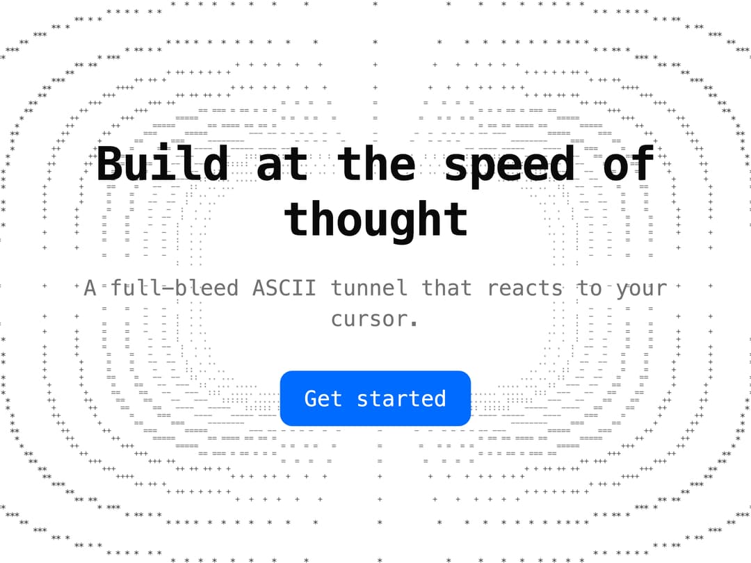 Hero ASCII Tunnel preview