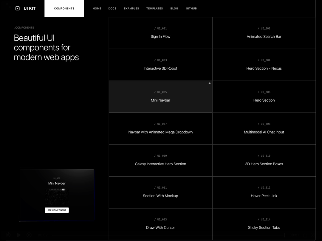 3D Interactive Navbar preview