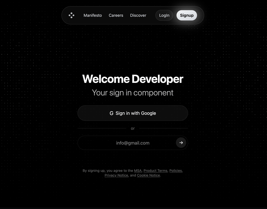 Developer Sign-In Flow preview