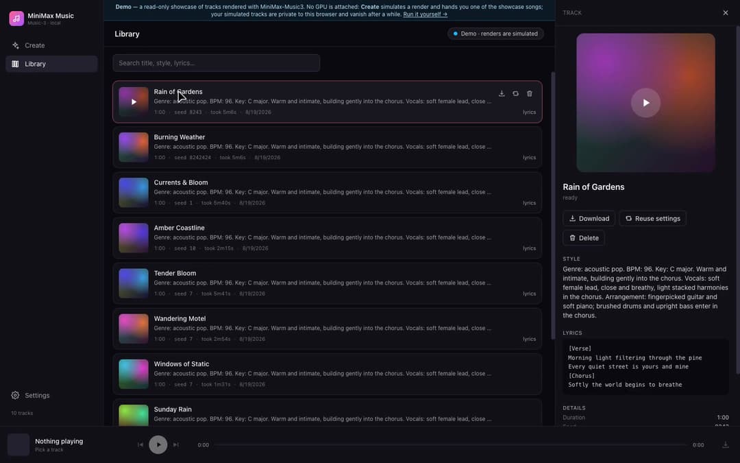 minimax-music-ui preview
